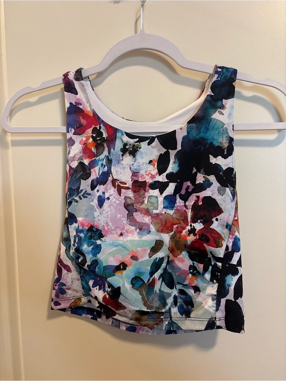 RBX Women's Watercolor Floral Sports Bra Crop Top - Blue, Pink, Purple, Black